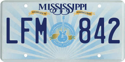 MS license plate LFM842