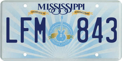 MS license plate LFM843