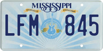 MS license plate LFM845