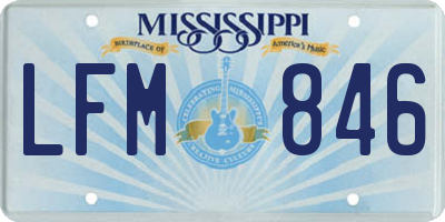 MS license plate LFM846