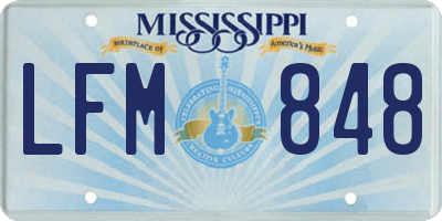MS license plate LFM848
