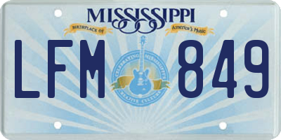 MS license plate LFM849