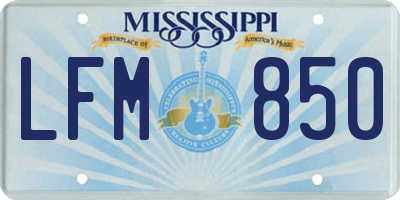 MS license plate LFM850