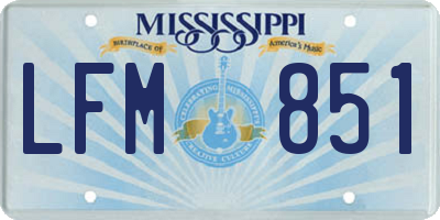 MS license plate LFM851