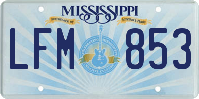 MS license plate LFM853