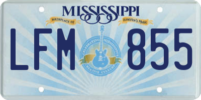 MS license plate LFM855