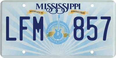 MS license plate LFM857