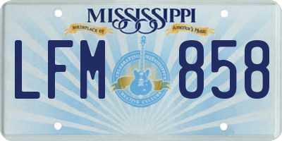 MS license plate LFM858