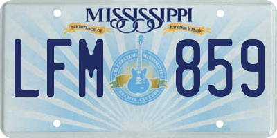 MS license plate LFM859