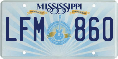 MS license plate LFM860