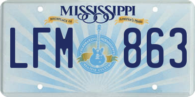 MS license plate LFM863