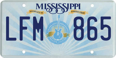 MS license plate LFM865