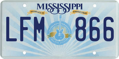 MS license plate LFM866