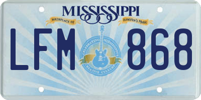 MS license plate LFM868