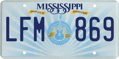MS license plate LFM869