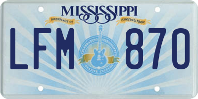 MS license plate LFM870