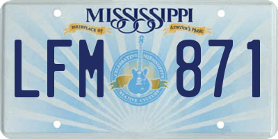 MS license plate LFM871