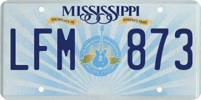 MS license plate LFM873