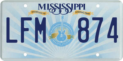 MS license plate LFM874