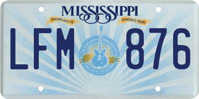 MS license plate LFM876