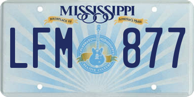 MS license plate LFM877