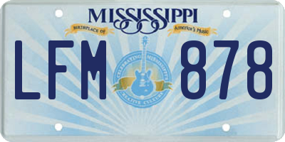 MS license plate LFM878