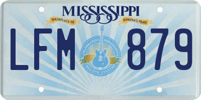 MS license plate LFM879