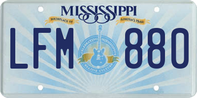 MS license plate LFM880