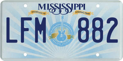 MS license plate LFM882