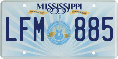 MS license plate LFM885