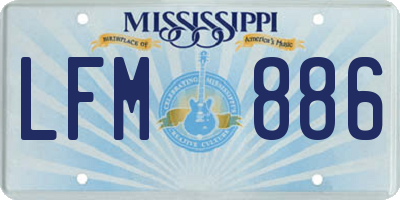 MS license plate LFM886
