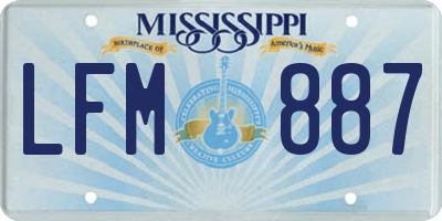 MS license plate LFM887