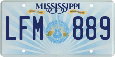 MS license plate LFM889