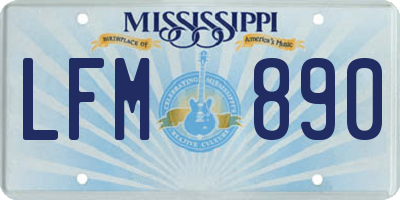 MS license plate LFM890