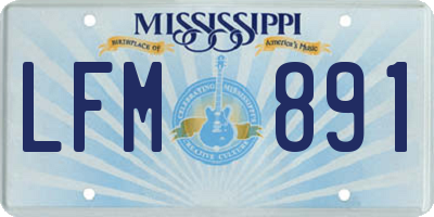 MS license plate LFM891