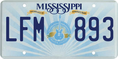 MS license plate LFM893