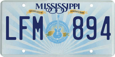 MS license plate LFM894