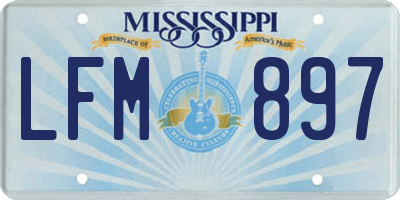 MS license plate LFM897