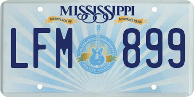 MS license plate LFM899