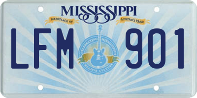 MS license plate LFM901