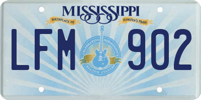 MS license plate LFM902