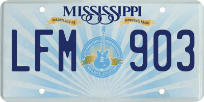 MS license plate LFM903