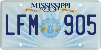 MS license plate LFM905