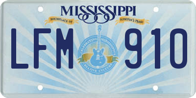 MS license plate LFM910