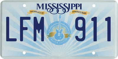 MS license plate LFM911