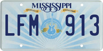 MS license plate LFM913