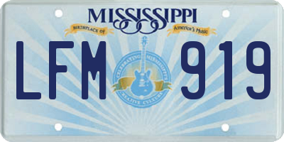 MS license plate LFM919