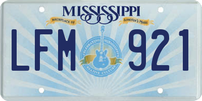 MS license plate LFM921