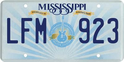 MS license plate LFM923