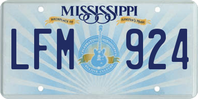 MS license plate LFM924